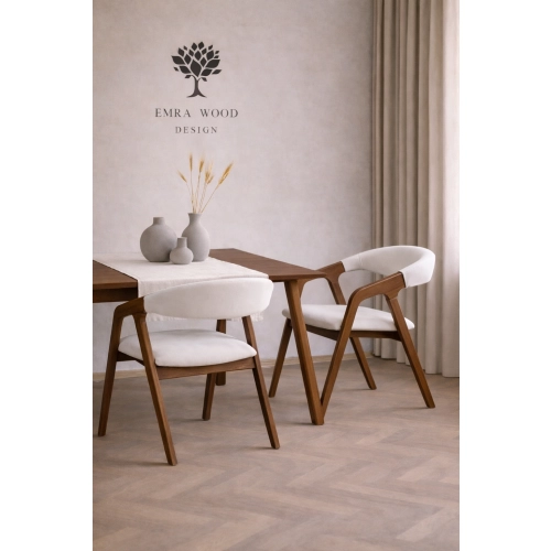 PRODUCENT Krzesło Dębowe KR-201 Kolor Tkaniny Biały Kolor Drewna Czarny